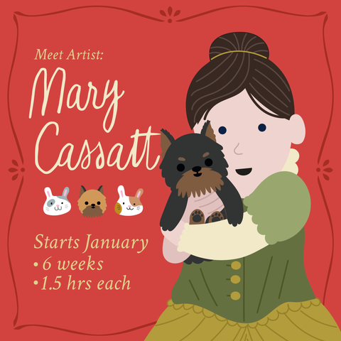 Winter Art Classes 6 or 12 Weeks | January Exploratory Class | Mary Cassatt | Ages 5 -12